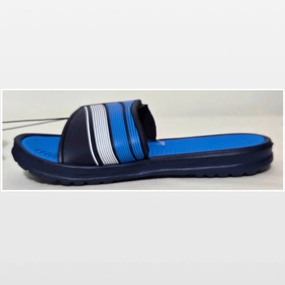 New Shoes Kids Boys Size 1 2 Breeze Blue White Slide On Sandals NWT